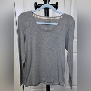Lucky Brand Gray Fitted Long Sleeve Tee